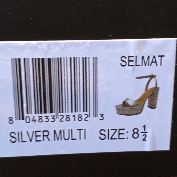 Nwt - Nicole Miller - Selmat Silver Multi Platform Block Heel Sandals - Size 8.5 - Picture 10 of 11